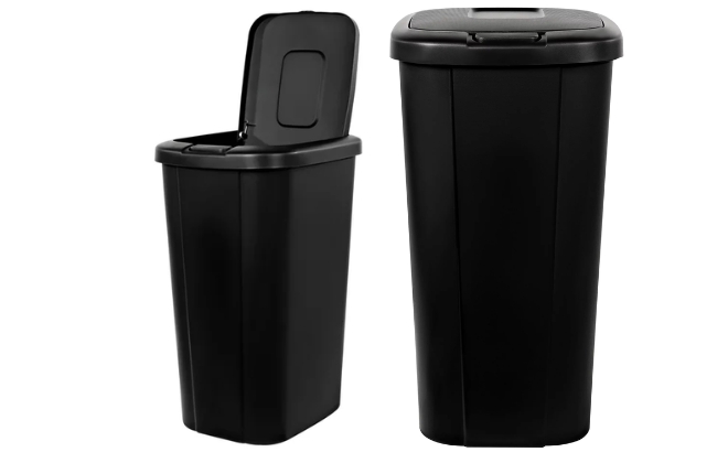 Hefty 13 3 Gallon Trash Can Open on the Left and Closed on the Right