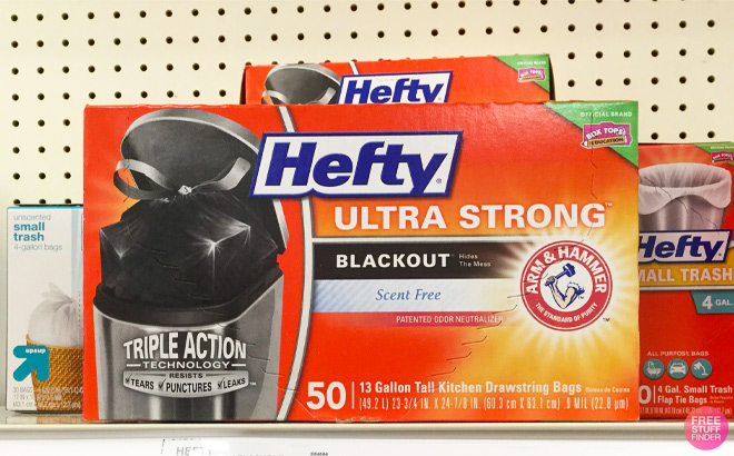 Hefty Ultra Strong Blackout 50 Count Scent Free Trash Bags