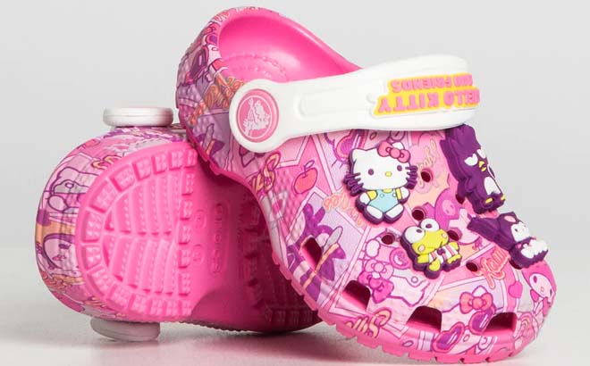 Hello Kitty and Friends Toddler Classic Clogs on Grey Background
