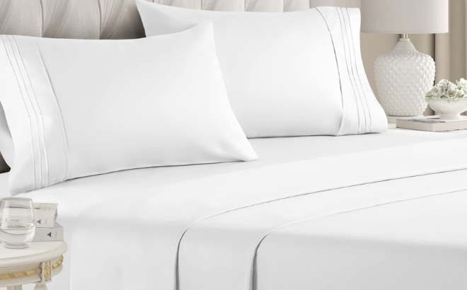 Hotel Luxury Bed California King Size Sheet Set 4 Piece