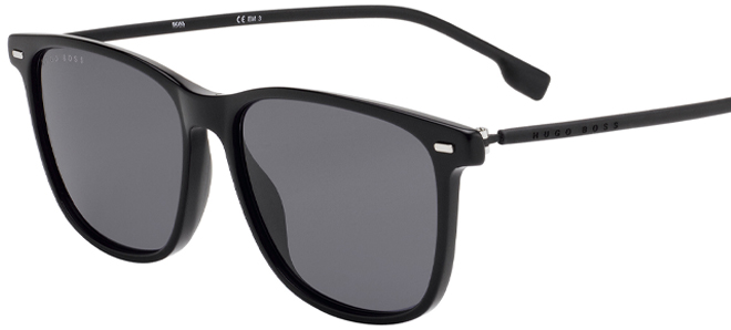 Hugo Boss Black Soft Square Sunglasses with Rubberized Temples Hugo Boss Black Soft Square Sunglasses with Rubberized Temples