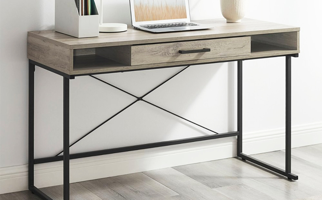 Insignia Computer Desk with Drawer Dark Oak