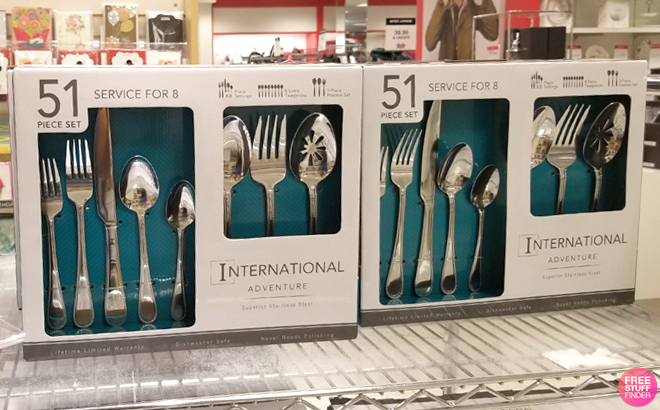 International Silver Two Stainless Steel 51 Pc Adventure Collection Sets on a Shelf at Macys