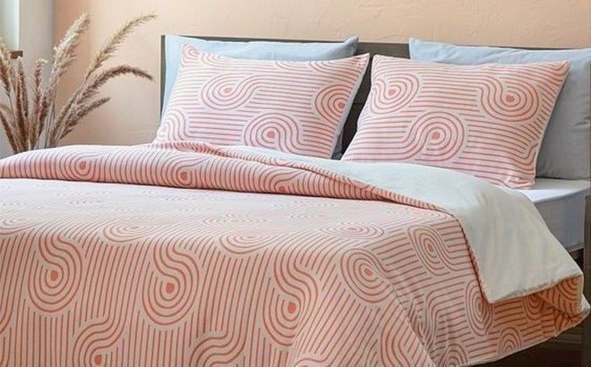 Ivory Pink Geometric Heidi Cotton Set