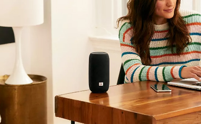 JBL Link Portable on a Desk JBL Link Portable on a Desk