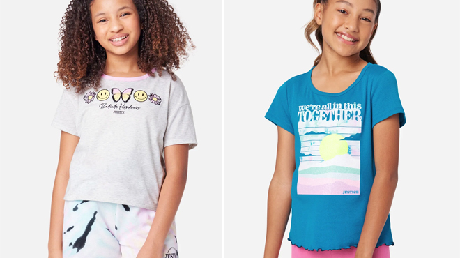 Justice Kids Tees Crop Scoop Neck Justice Kids Tees Crop Scoop Neck