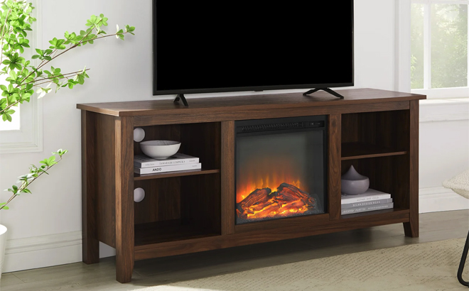 Kneeland Media Console with Fireplace