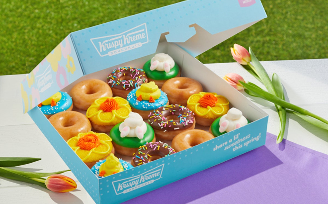 Krispy Kreme Spring Mini Donut Collection in a box