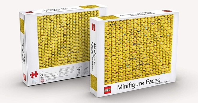 LEGO Minifigure Faces 1000 Piece Jigsaw Puzzle Front and Back of the Box