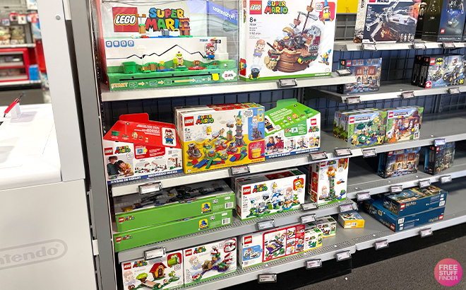 LEGO Super Mario Sets on a Shelf at Best Buy