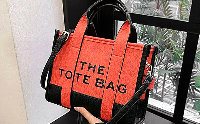 Leather Tote Bag B Orange