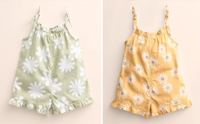 Little Co by Lauren Conrad Ruffle Romper Green and Yellow