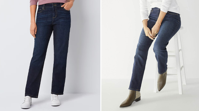 Liz Claiborne Womens Mid Rise Straight Leg Jean Liz Claiborne Womens Mid Rise Straight Leg Jean