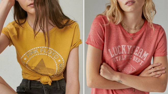 Lucky Brand Women's Pink Floyd Classic Crew Tee Lucky Brand Womens Pink Floyd Classic Crew Tee