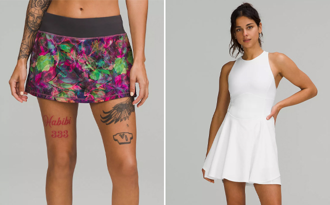 Lululemon Pace Rival Mid Rise Skirt and Court Crush Tennis Dress