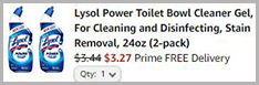 Lysol Toilet Bowl Cleaner 2 Pack Sum