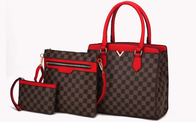 MKF Collection by Mia k Finnley Vegan Leather Womens 3 Pc Satchel Bag