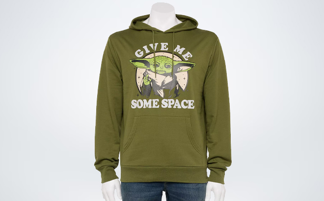 Mens Grogu Give Me Some Space Graphic Hoodie