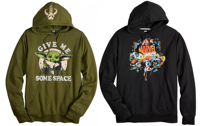 Mens Grogu Give Me Some Space Marvel Avengers Graphic Hoodies