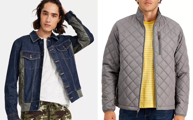 Mens Trucker and Diamond Quilted Jacket
