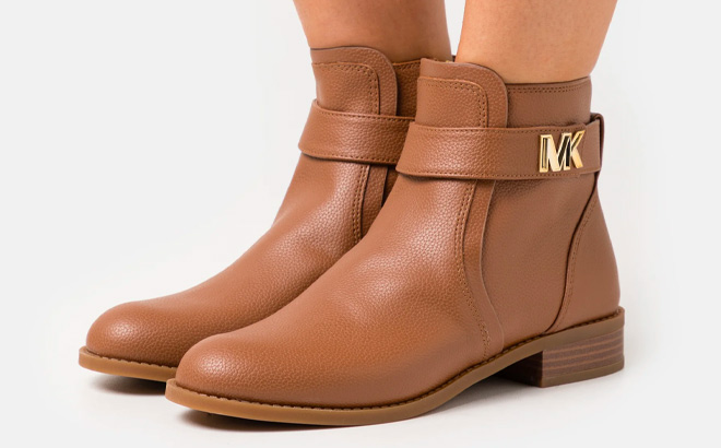 Michael Kors Faux Leather Ankle Boot Luggage