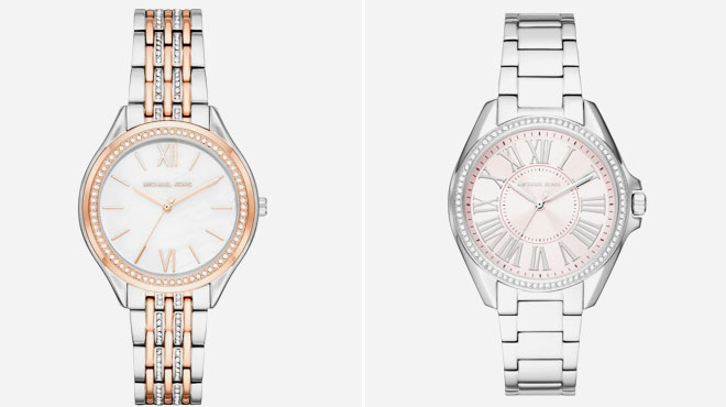 Michael Kors Womens Mindy Diamond Two Tone Watch And Michael Kors Kaice Bracelet Watch