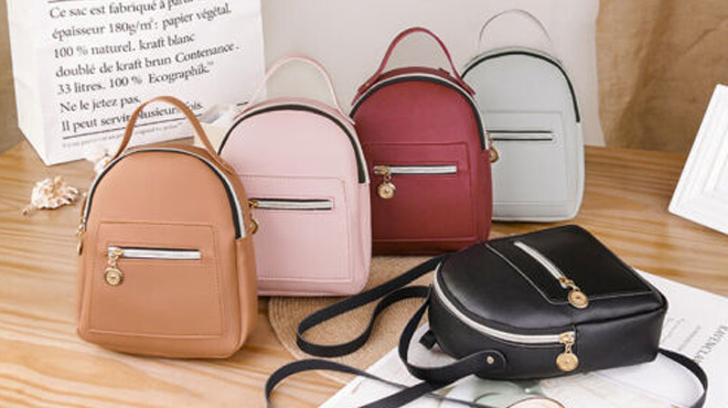 Mini Leather Backpack Purse in Variety of Colors 1