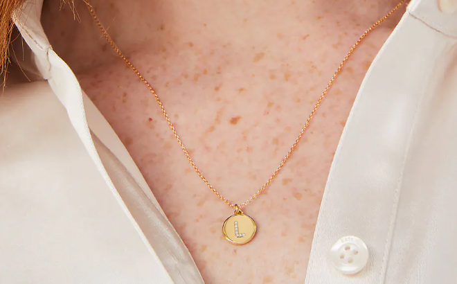 Mini Pendant Necklace with L Initial