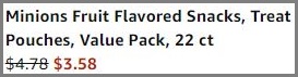 Minions Fruit Flavored Snack Checkout Summary at Amazon