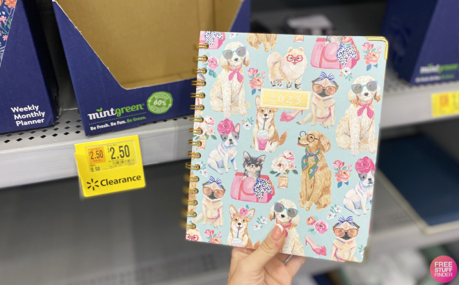 Mint Green Dogs Weekly Monthly Planner