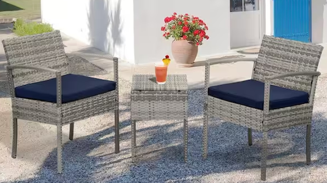 Mirafit 3 Piece Rattan Wicker Patio Conversation Set