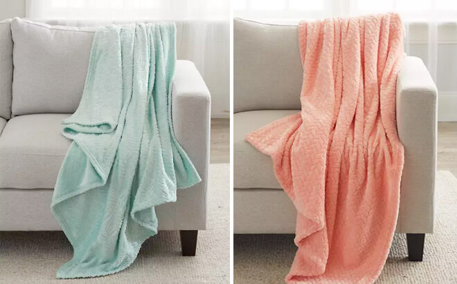 Modern Southerm Home Plush Embroidered Throw Blanket and Alta Throw Arlee Home Fashions Inc