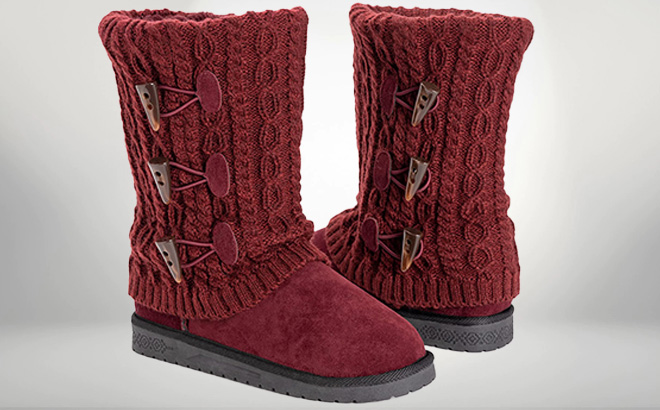 Muk Luks Womens Cheryl Boot Burgundy