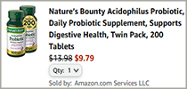 Natures Bounty Probiotics 200 Count Checkout