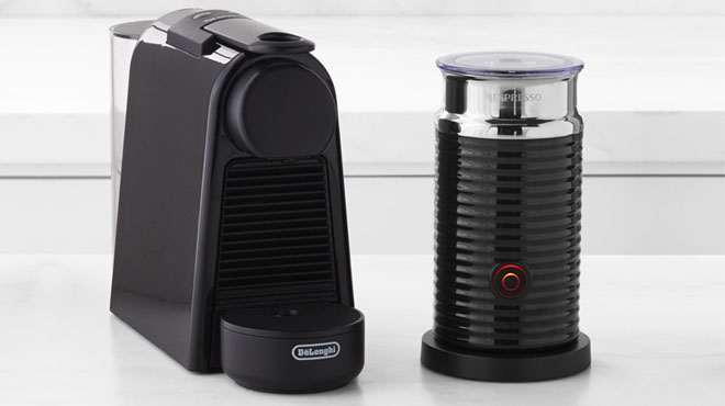 Nespresso Essenza Mini Coffee Machine by DeLonghi with Aeroccino Milk Frother