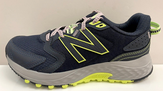 New Balance Womens 410v7 Running Shoes in Outer Space with Logwood and Black Color