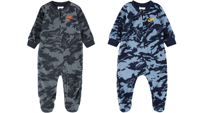 Nike Baby Camo Fleece Sleep Play Pajamas in Two Colors
