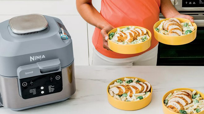 Ninja Speedi Rapid Cooker and Air Fryer with Cooked Chicken Breasts