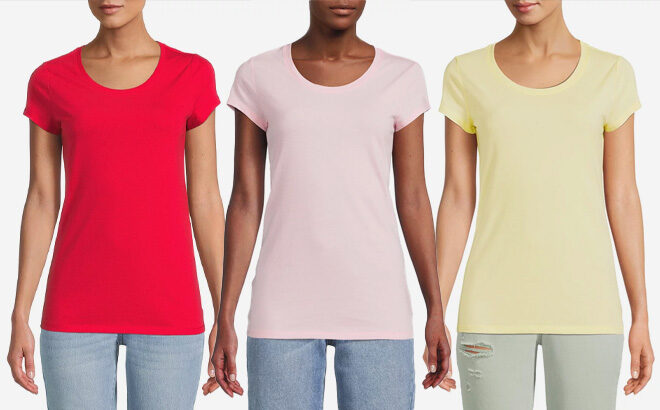 No Boundaries Women's Shirt with Short Sleeves in Three Colors