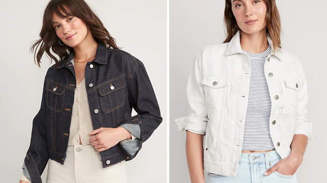 Old Navy Cropped Classic White Jean Jackets