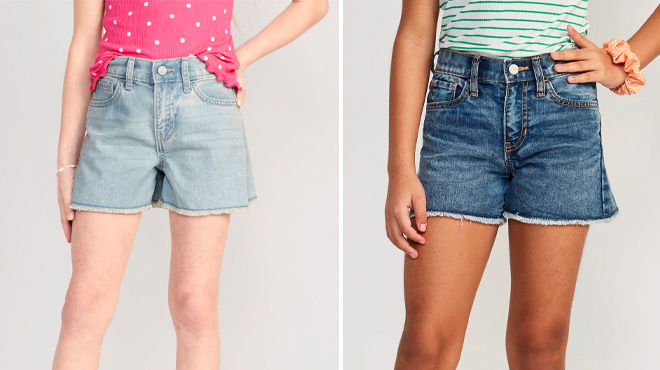 Old Navy Girls Light and Dark Wash Jean Shorts Old Navy Girls Light and Dark Wash Jean Shorts