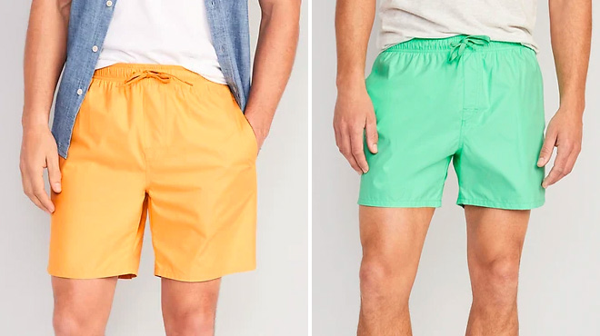 Old Navy Mens Sweet Pollen and Subtle Green Swim Trunks