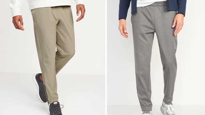 Old Navy Mens Tapered Workout Pants on the Left and Old Navy Mens Tapered Sweatpants on the Right
