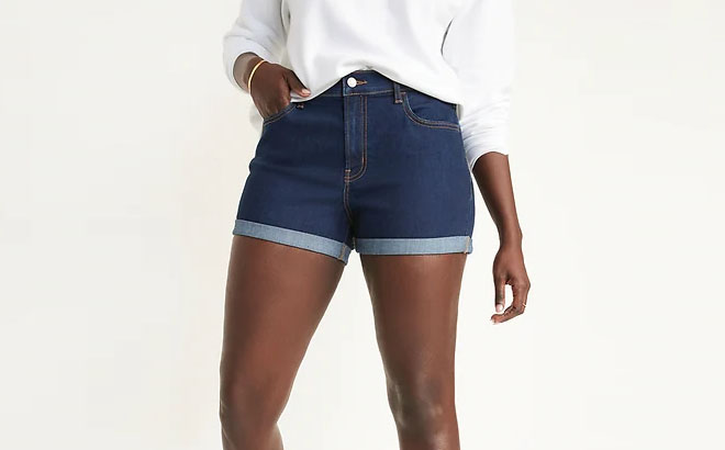 Old Navy Mid Rise Wow Jean Shorts for Women