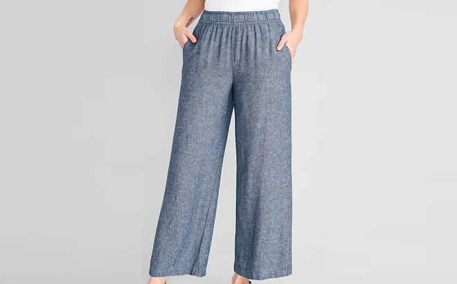 Old Navy Womens High Waisted Linen Blend Pants Old Navy Womens High Waisted Linen Blend Pants
