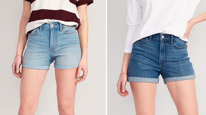 Old Navy Womens Light and Dark Wash Jean Shorts