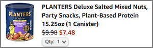 Order Summary for Planters Deluxe Salted Mixed Nuts 15 25oz
