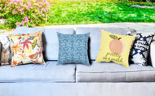 Outdoor Throw Pillows on the Sofa