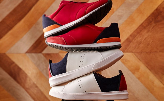 Perry Ellis Mens Sneakers Metallic and Color Block