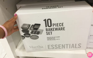 Person Holding A Box Of Martha Stewart 10 Piece Bakeware Set